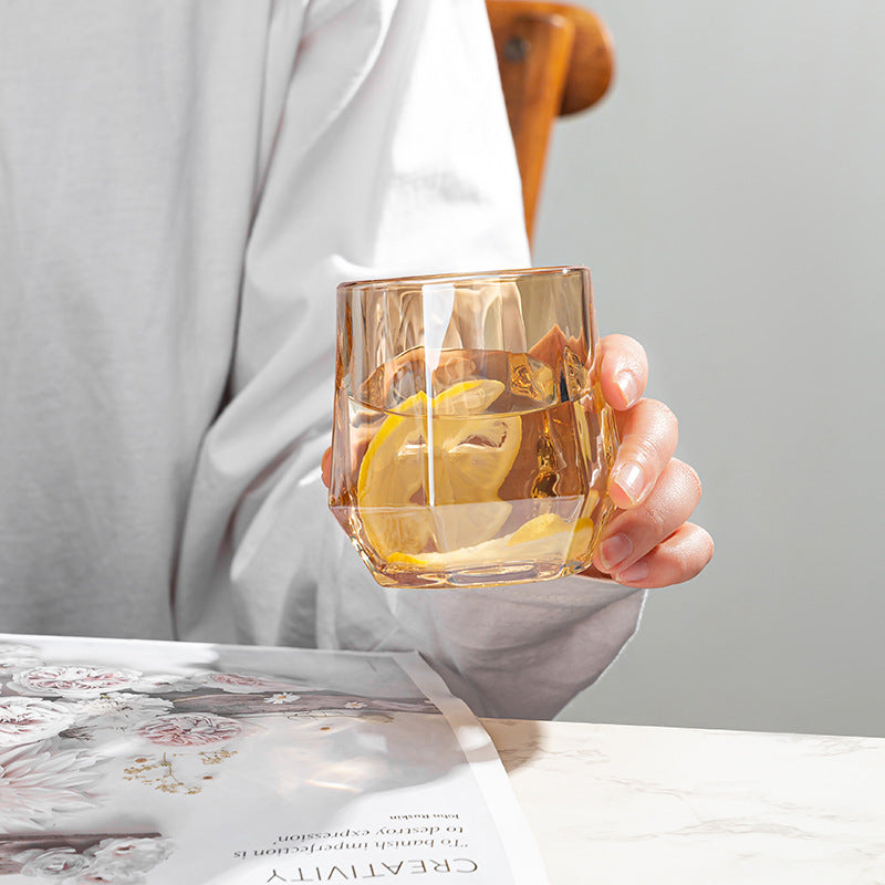 Avelena | Amber hexagonales Glasbecher
