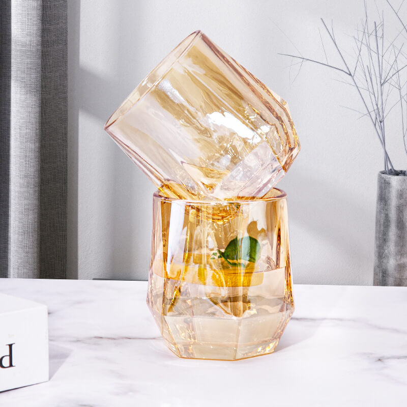 Avelena | Amber hexagonales Glasbecher