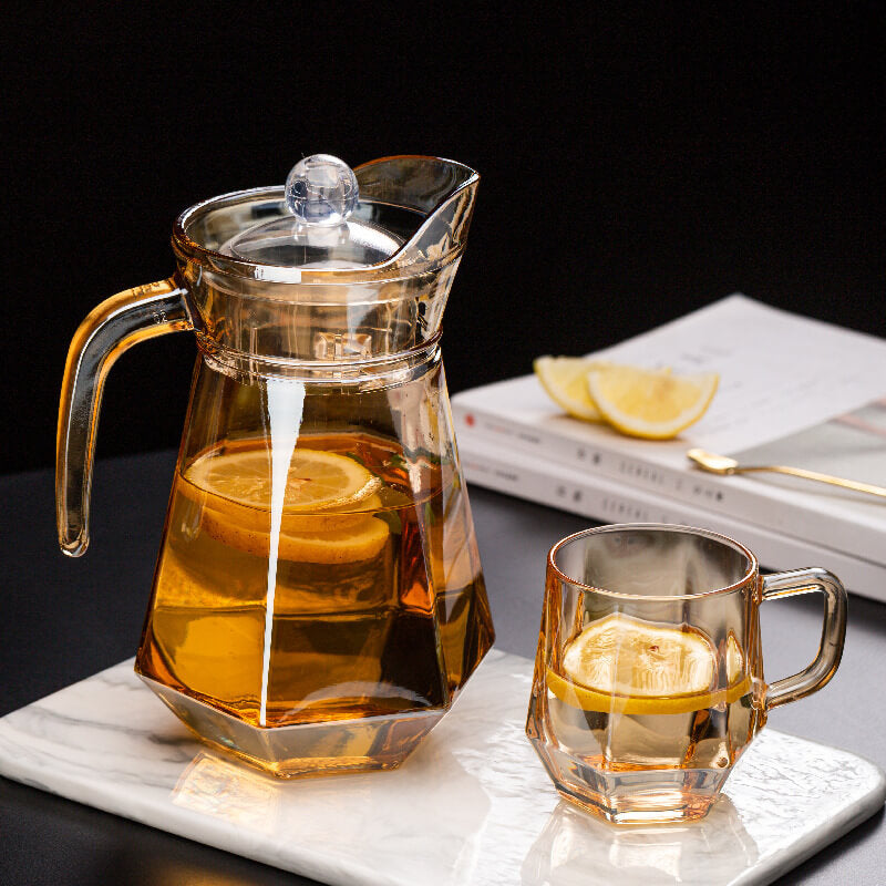 Avelena | Amber hexagonales Glasbecher