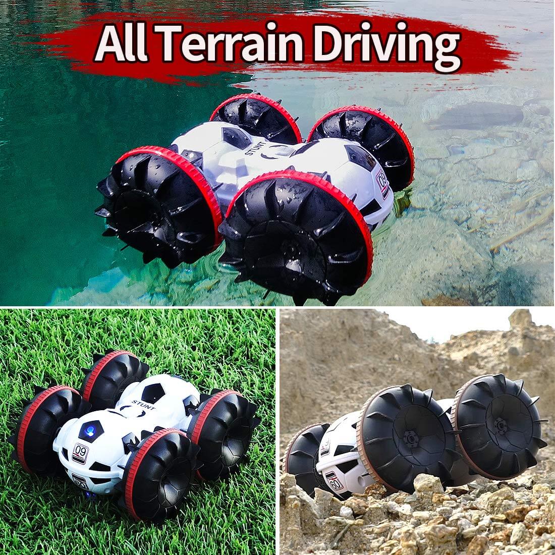Avelena | Amphibisches ferngesteuertes Auto, All-Terrain-Fußball, ferngesteuertes Boot, Poolspielzeug, Geschenk für Jungen und Mädchen