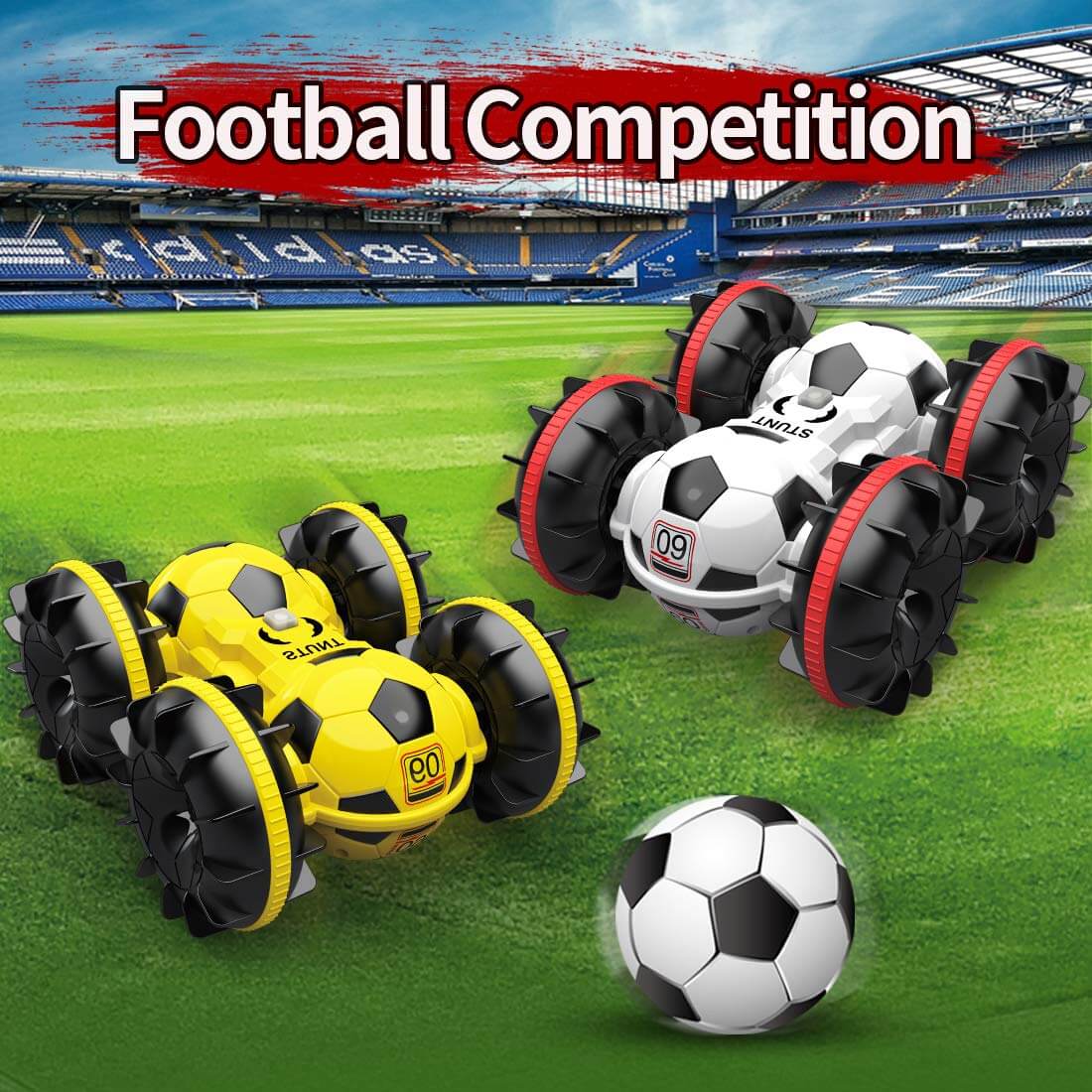 Avelena | Amphibisches ferngesteuertes Auto, All-Terrain-Fußball, ferngesteuertes Boot, Poolspielzeug, Geschenk für Jungen und Mädchen