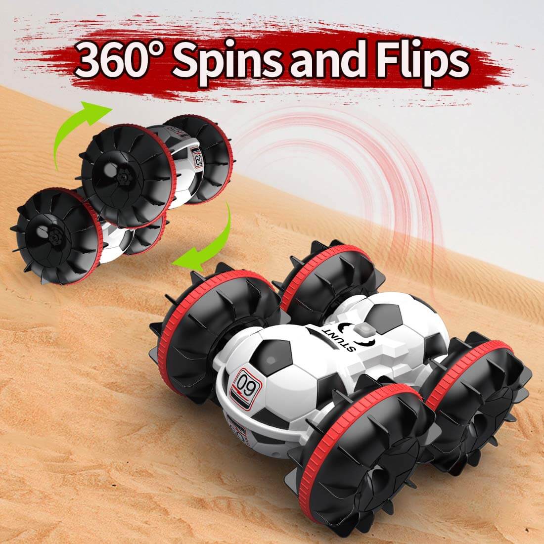 Avelena | Amphibisches ferngesteuertes Auto, All-Terrain-Fußball, ferngesteuertes Boot, Poolspielzeug, Geschenk für Jungen und Mädchen