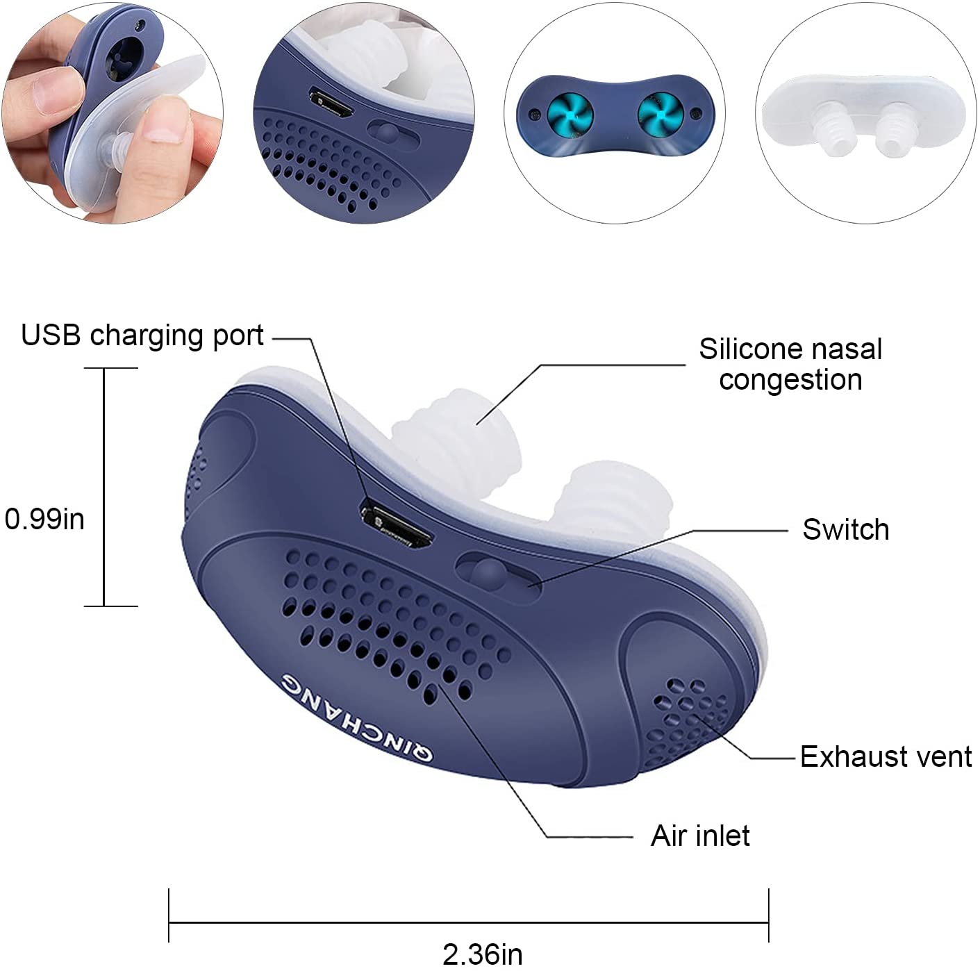 Avelena | Anti-Schnarch-Gerät | Schlauchloses, maskenloses Mikro-CPAP