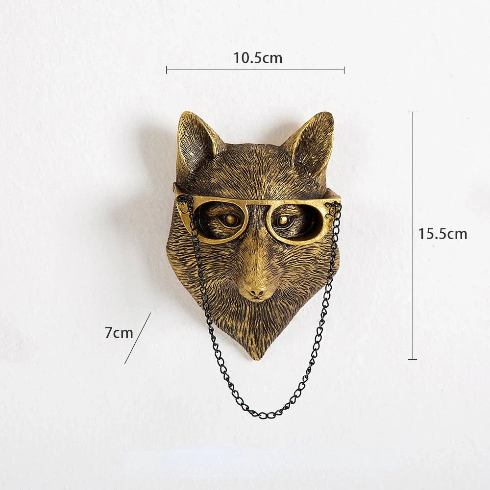 Avelena | Antik Bronze Harz Tier Anhänger Goldenes Reh Kopf Wand Lagerhaken Hintergrund Wand Zubehör Dekorative Figuren