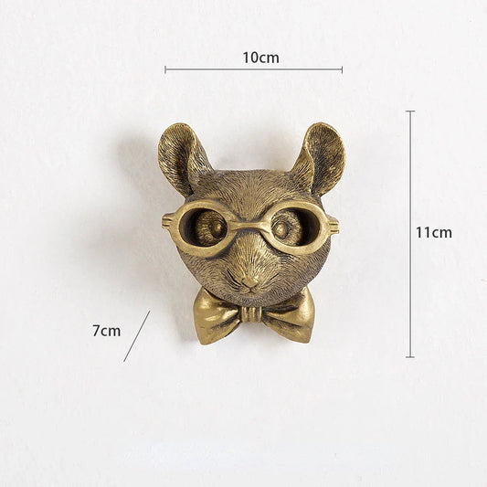 Avelena | Antik Bronze Harz Tier Anhänger Goldenes Reh Kopf Wand Lagerhaken Hintergrund Wand Zubehör Dekorative Figuren