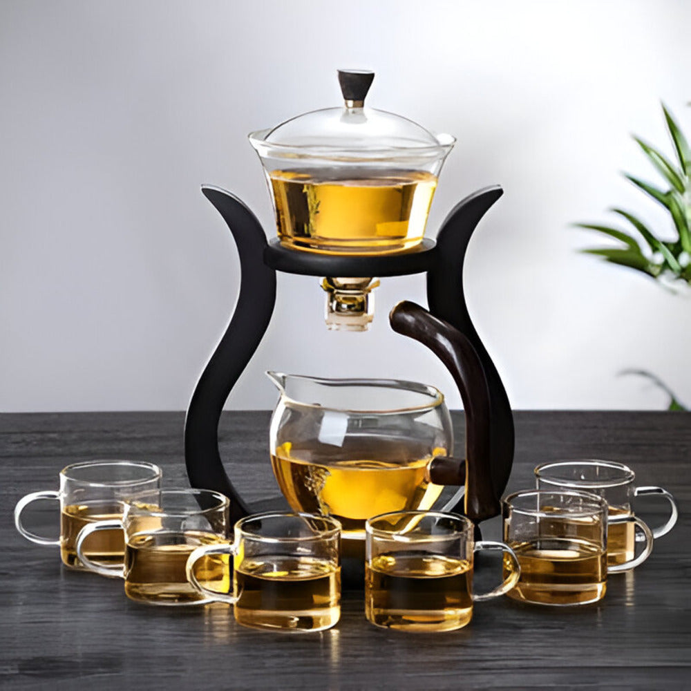 Avelena | Artisan Magnetische Glaskanne Set mit Teesieb – Elegante tropffreie Glaskanne für losen Tee