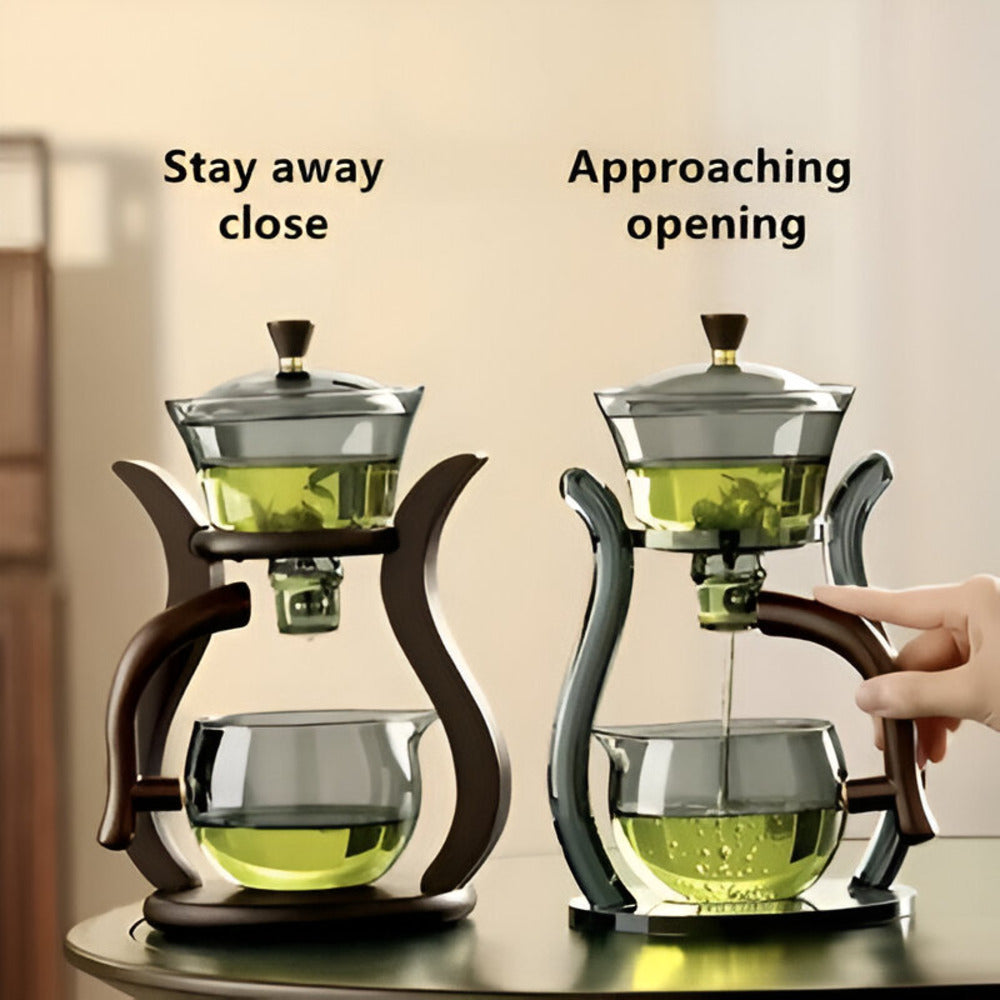 Avelena | Artisan Magnetische Glaskanne Set mit Teesieb – Elegante tropffreie Glaskanne für losen Tee
