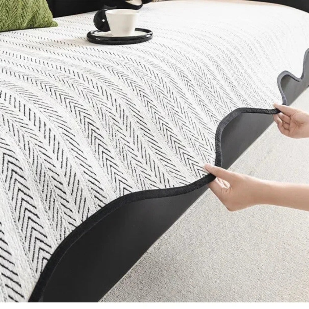 Avelena | Aurivelle Fischgrät Skallop Kante Sofabezug