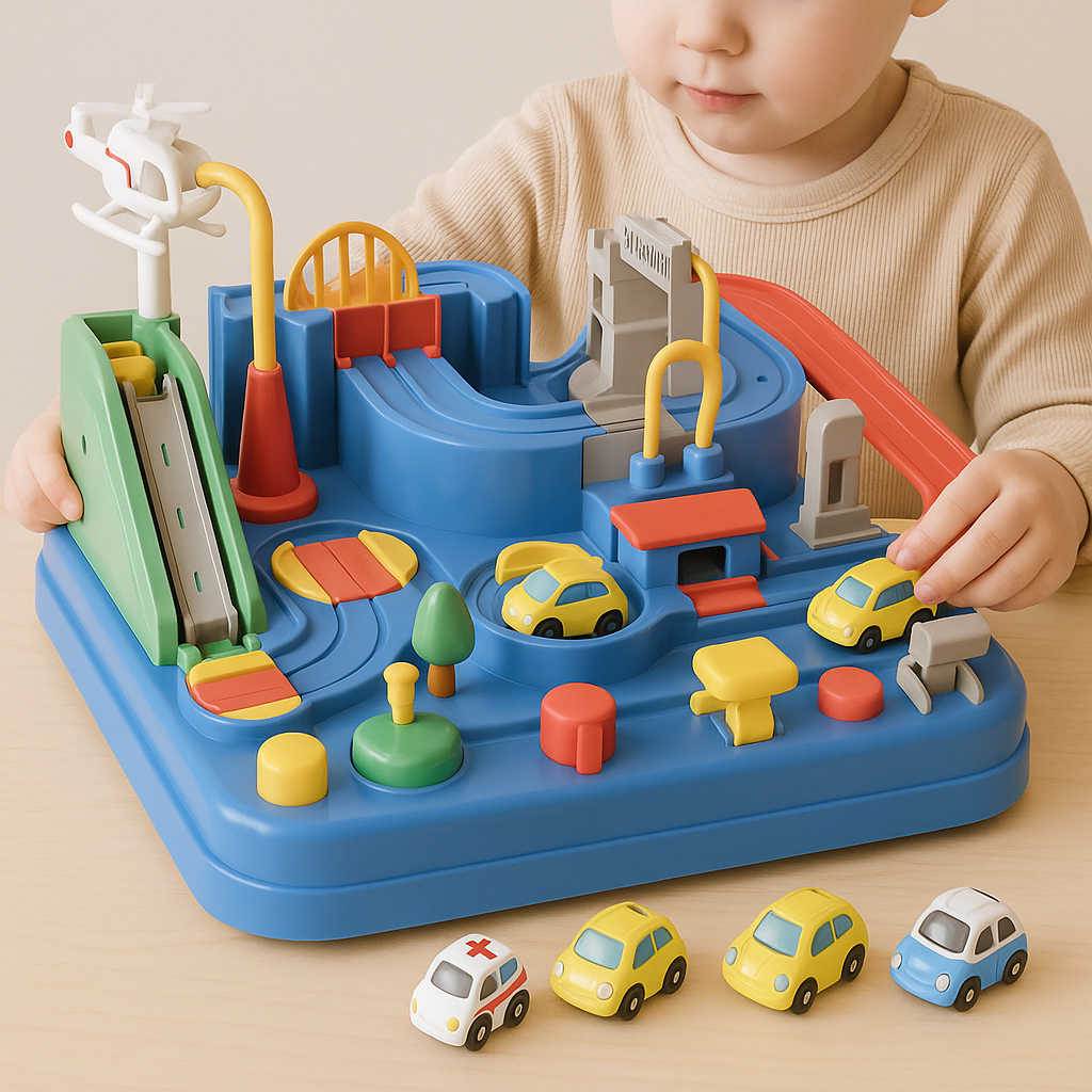 Avelena | Abenteuer-Spielzeugauto-Set für Kinder – 4-teiliges Lernspielset