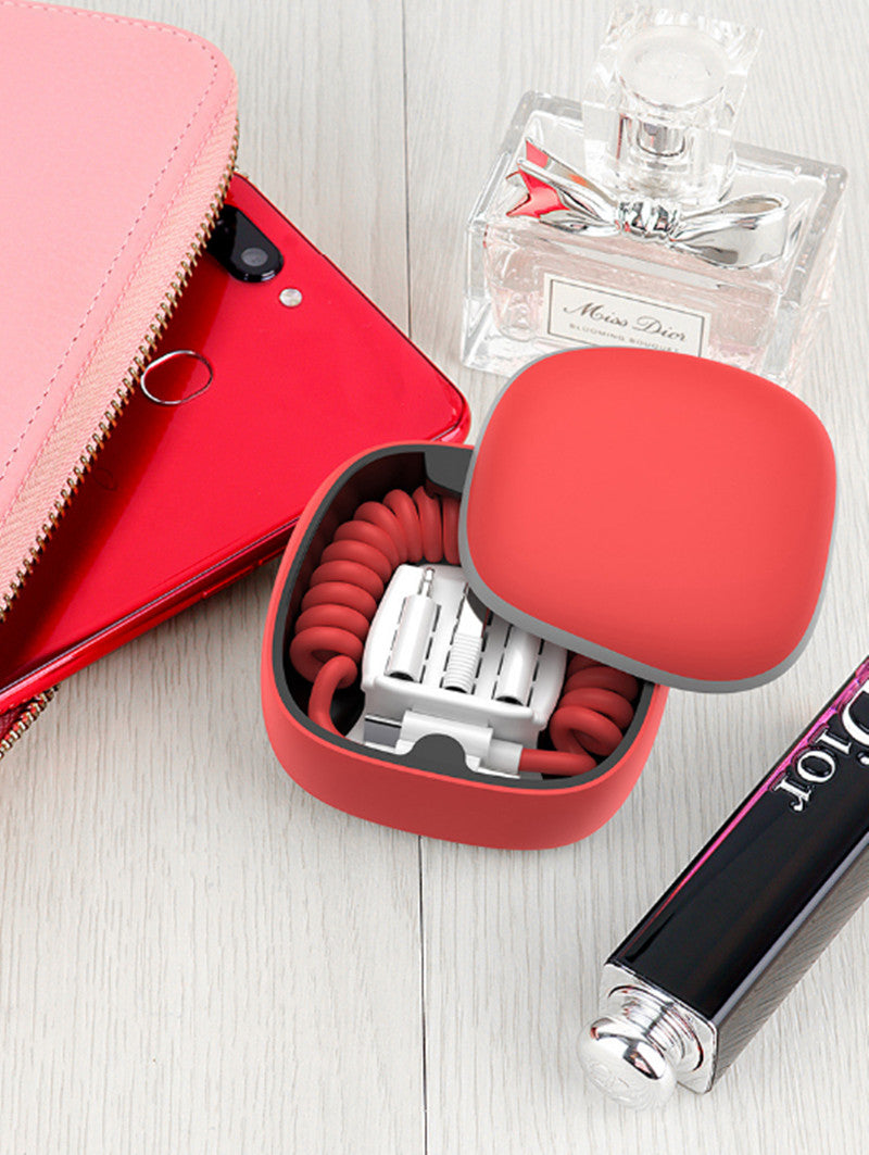 Avelena | All-in-one Frühling Kabel Powerbank Type-c Android Lightning Speicherbox Notfall mini Powerbank