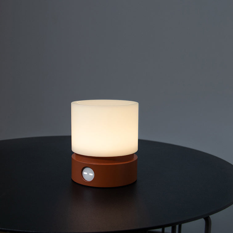 Avelena | Zeitgenössische nordische Timer wiederaufladbare ABS HIPS Silikonzylinder LED Tischlampe Nachtlicht für Nachttisch