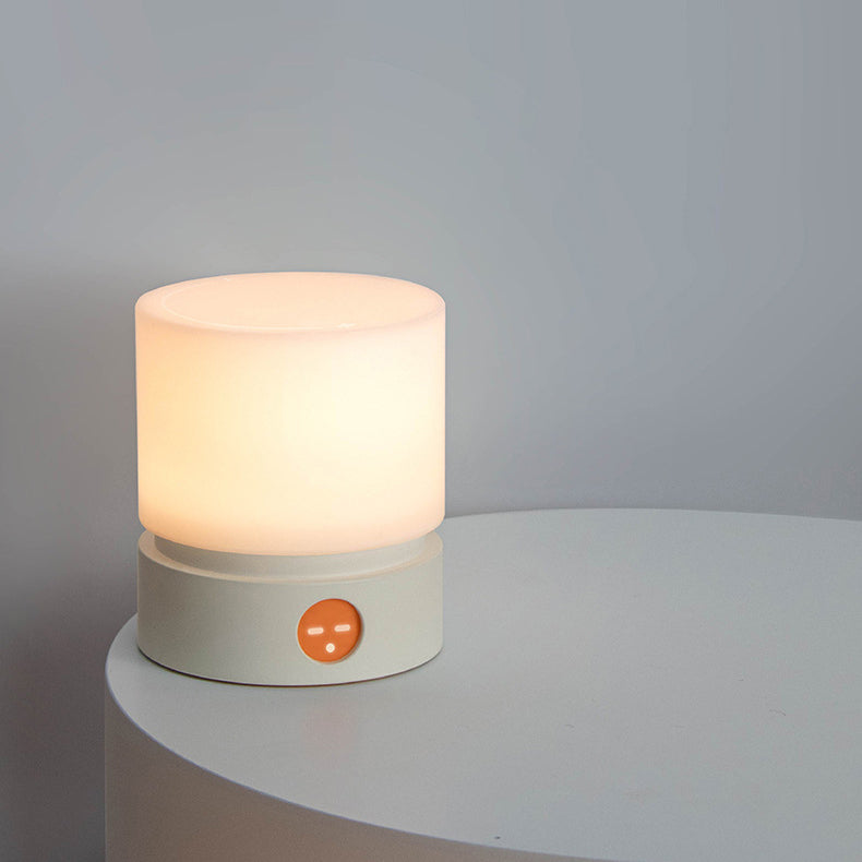 Avelena | Zeitgenössische nordische Timer wiederaufladbare ABS HIPS Silikonzylinder LED Tischlampe Nachtlicht für Nachttisch