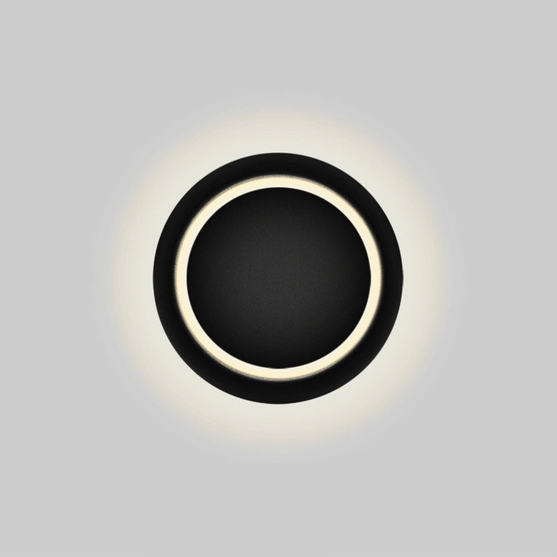 Avelena | Zeitgenössische nordische Eisenrunde Eclipse drehbare LED Wandleuchte für Nachttisch