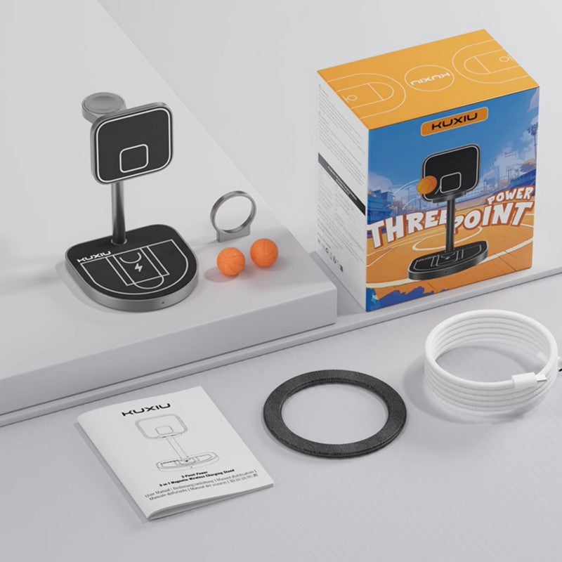 Avelena | 3-in-1 Basketball-Stil Magnetischer Kabelloser Ladegerät