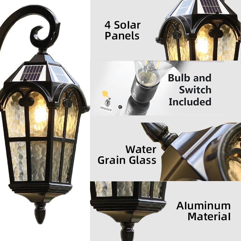 Avelena | Solar Waterproof Outdoor Wall Light | Vintage Design mit Fernbedienung für Veranda, Terrasse & Garten Verwendung