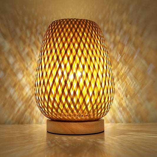 Avelena | Aura Lampe - Bambus USB-betriebene Tischlampe für das Schlafzimmer
