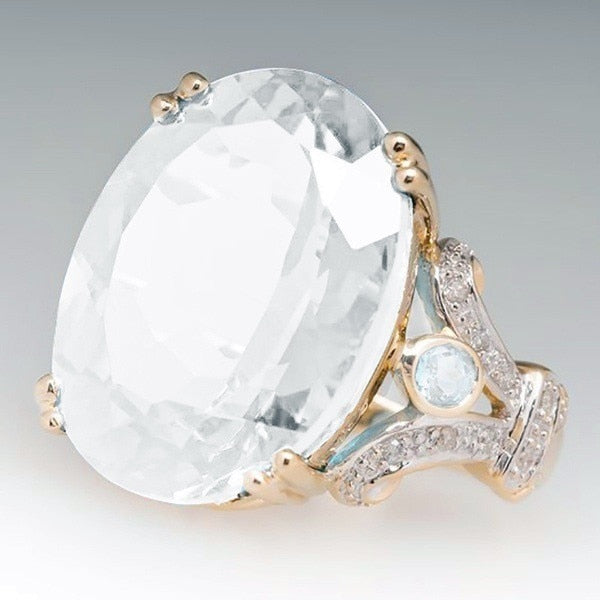 Avelena | Fashion Luxus Bunt Kubisches Zirkon Ring Ovaler Stein Finger Ring Für Frauen