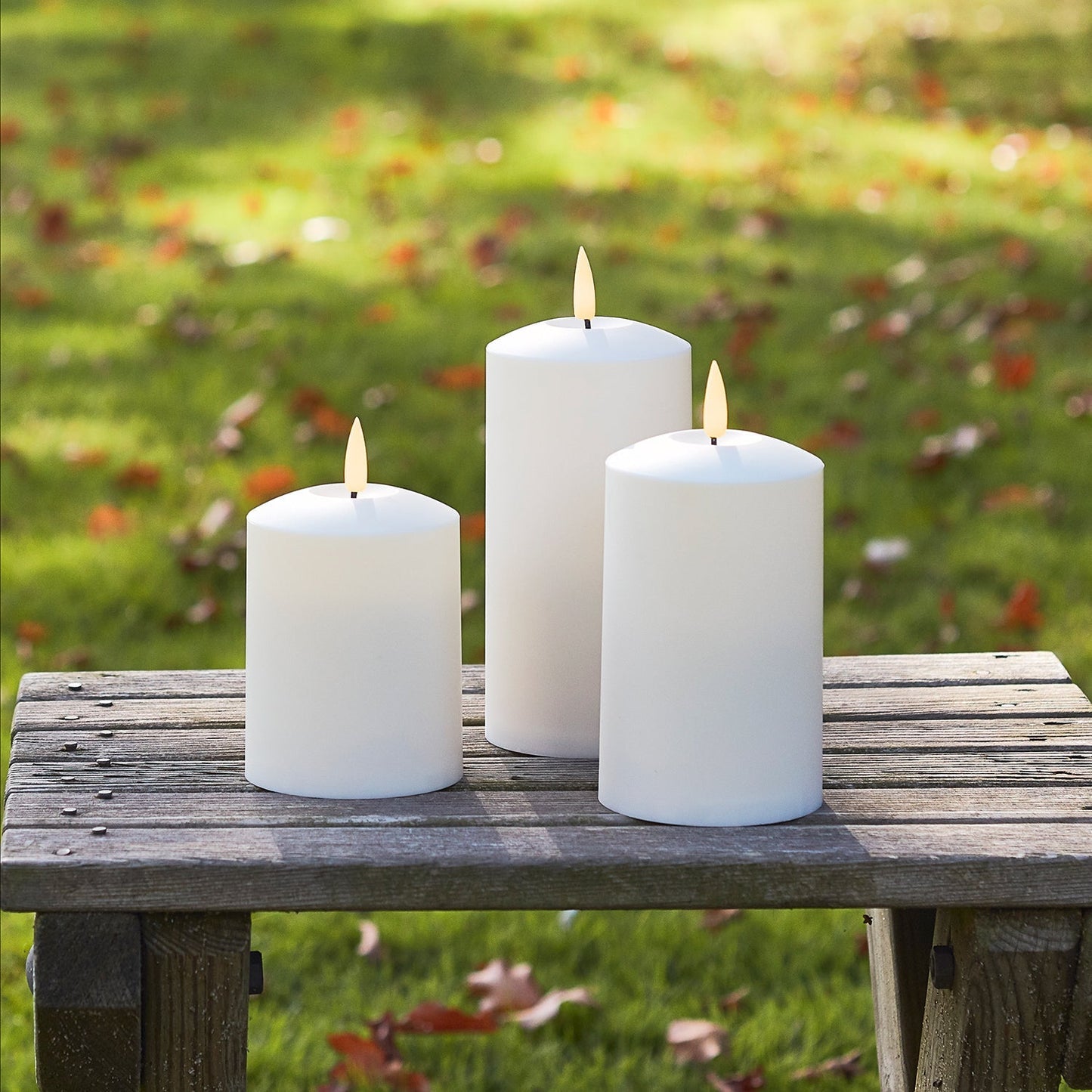 Avelena | TruGlow LED Outdoor Kerzen Trio mit Fernbedienung