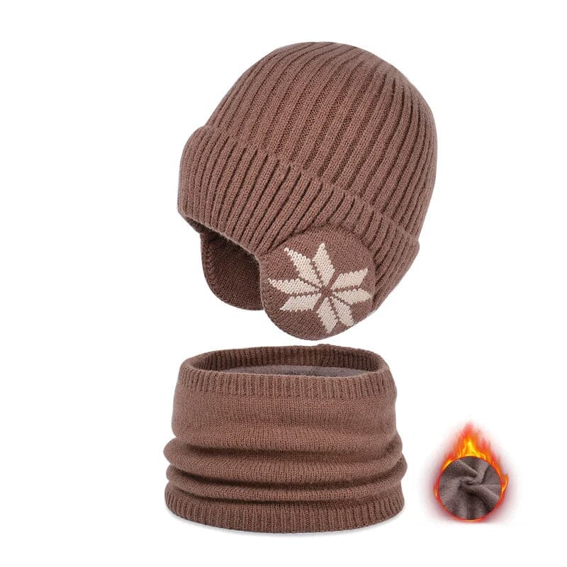 Avelena | Winter Beanie Mütze Schal Sets Warme Strickmütze