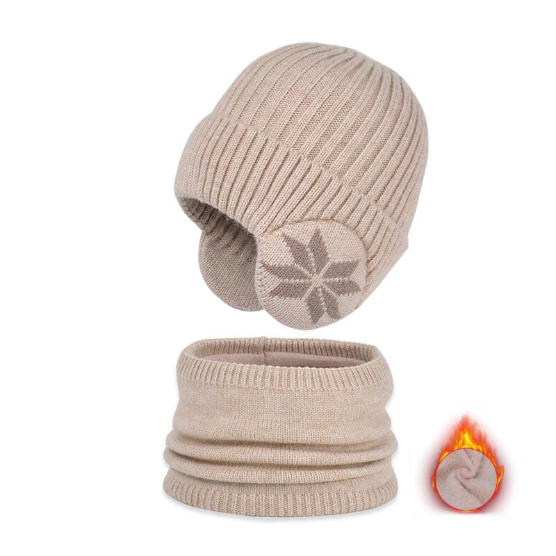 Avelena | Winter Beanie Mütze Schal Sets Warme Strickmütze
