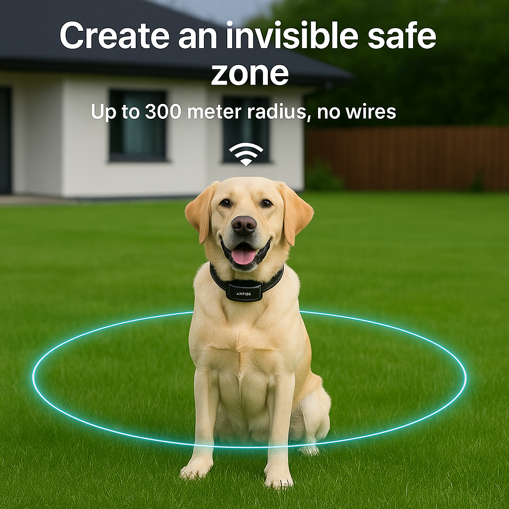 Avelena | Wireless Hundezäun mit Trainingshalsband – 2-in-1 Elektronisches Eingabesystem für sichere Hundebereiche