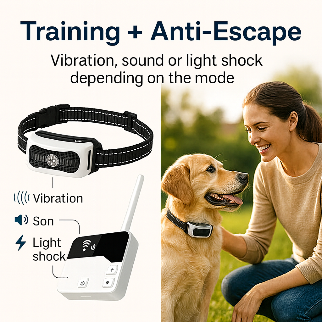 Avelena | Wireless Hundezäun mit Trainingshalsband – 2-in-1 Elektronisches Eingabesystem für sichere Hundebereiche