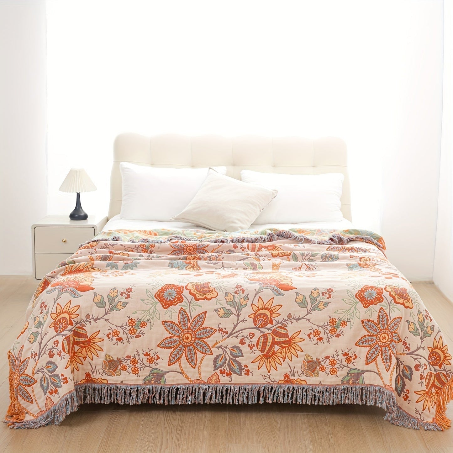 Avelena | ThreadHaven - Boho Quasten Tagesdecke