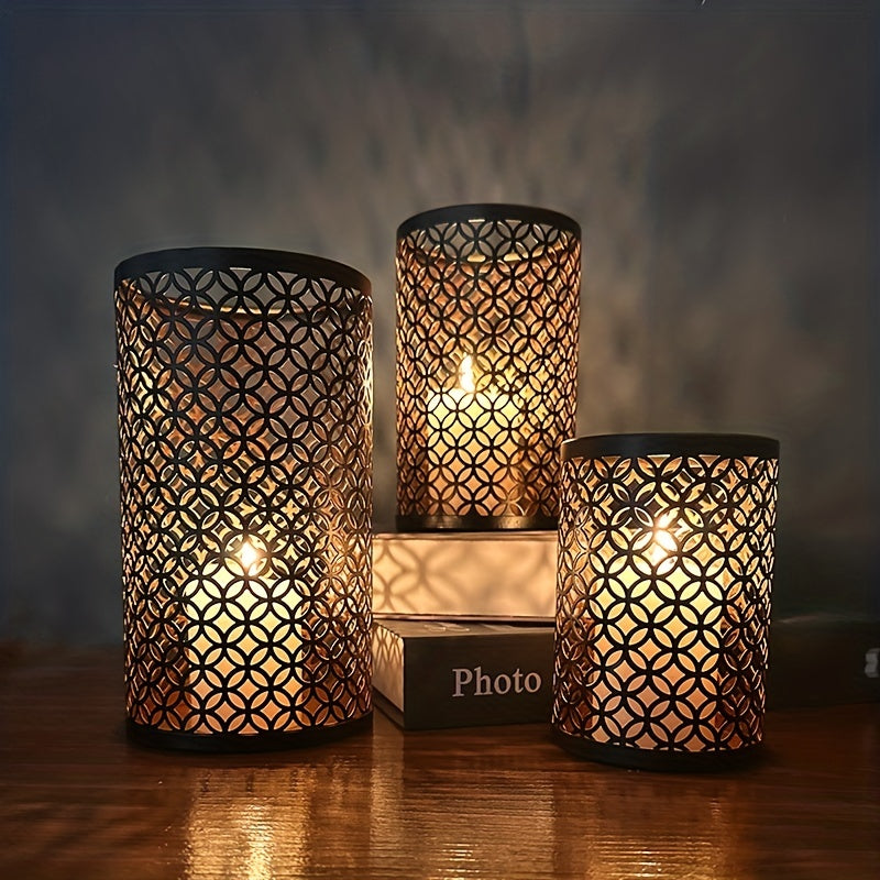 Avelena | StylishFlame - 3-teilige Eisen Kerzenhalter
