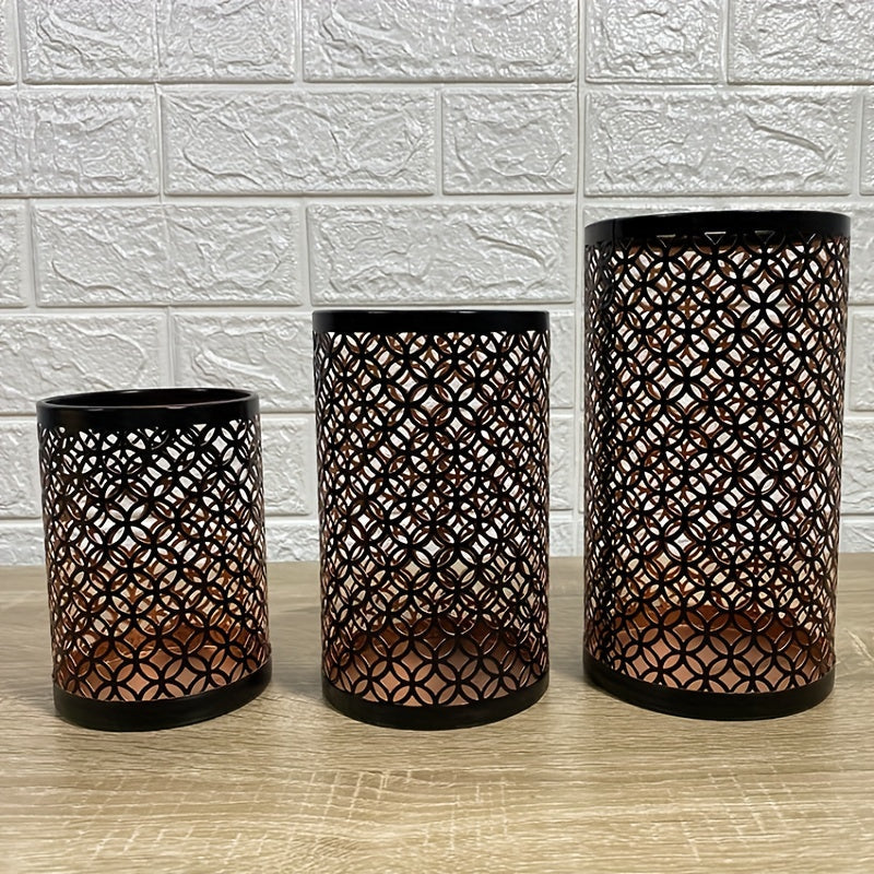 Avelena | StylishFlame - 3-teilige Eisen Kerzenhalter