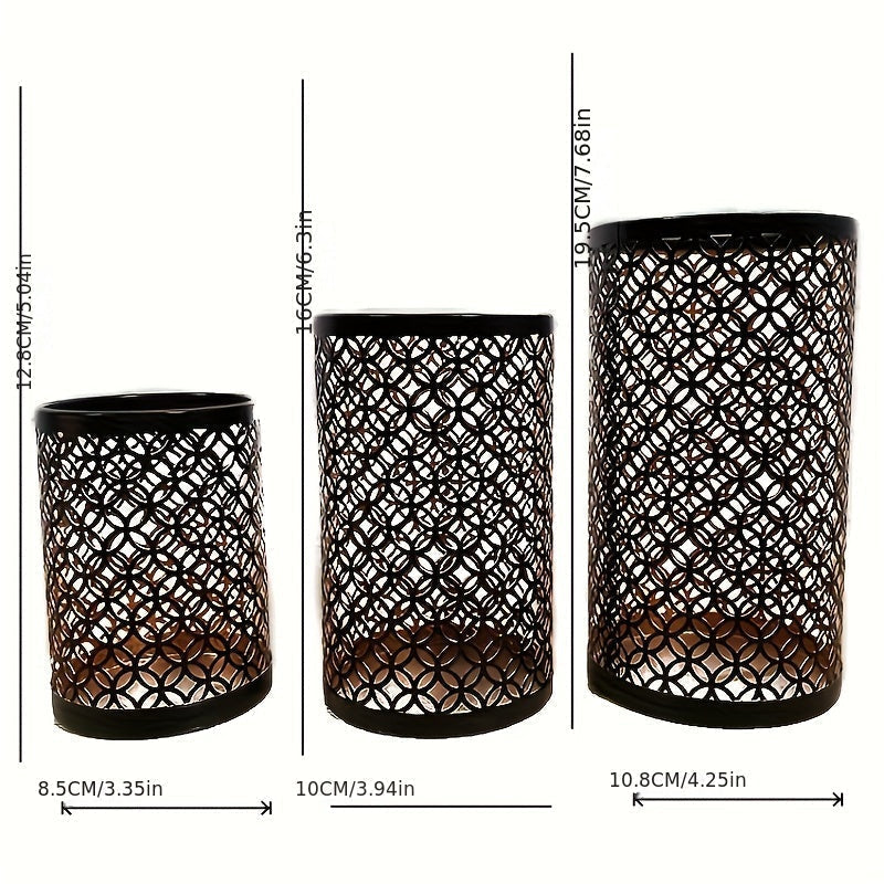 Avelena | StylishFlame - 3-teilige Eisen Kerzenhalter