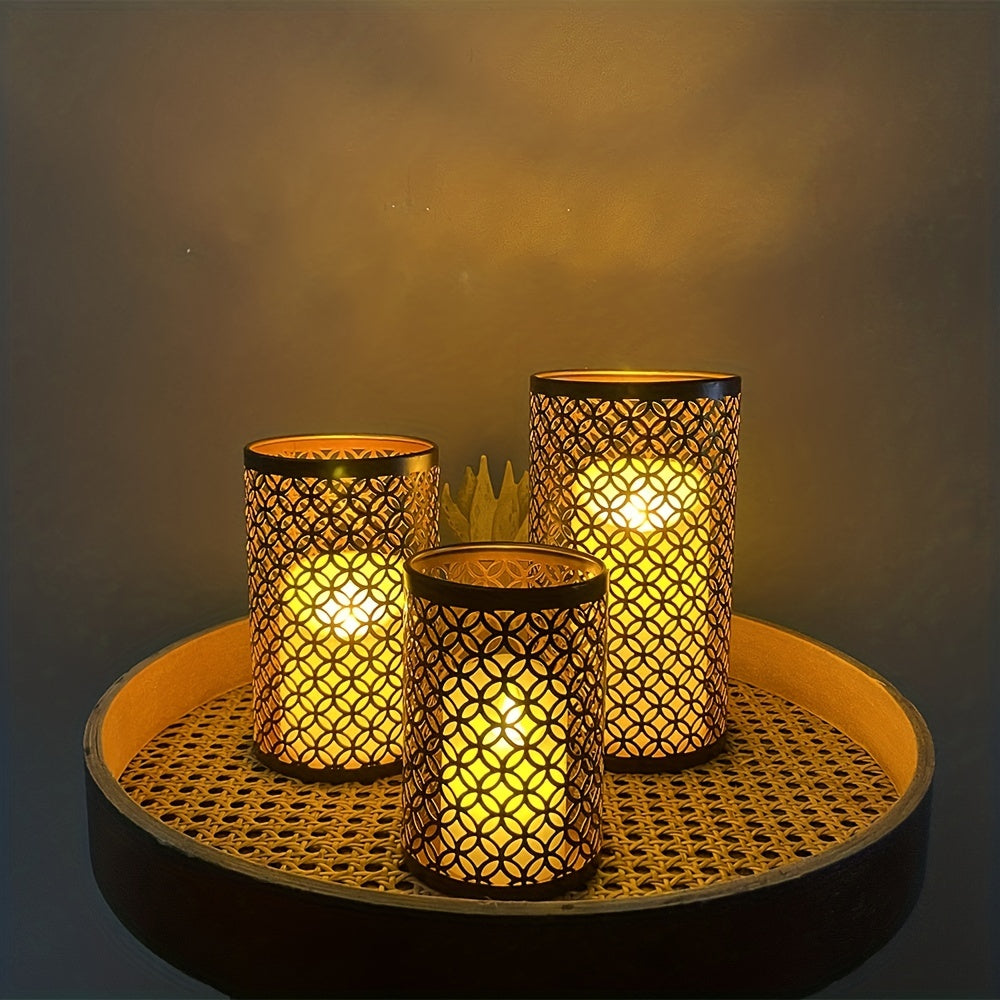 Avelena | StylishFlame - 3-teilige Eisen Kerzenhalter