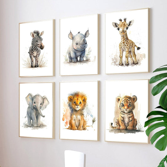 Avelena | WildWhimsy – Set aus 8 süßen Tierpostern für lebendige Räume