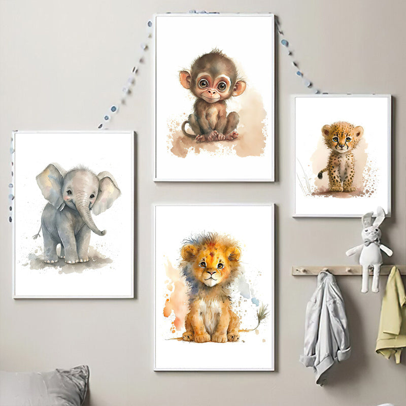 Avelena | WildWhimsy – Set aus 8 süßen Tierpostern für lebendige Räume