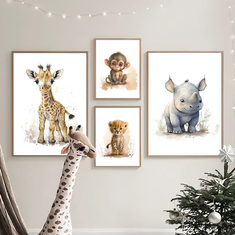 Avelena | WildWhimsy – Set aus 8 süßen Tierpostern für lebendige Räume