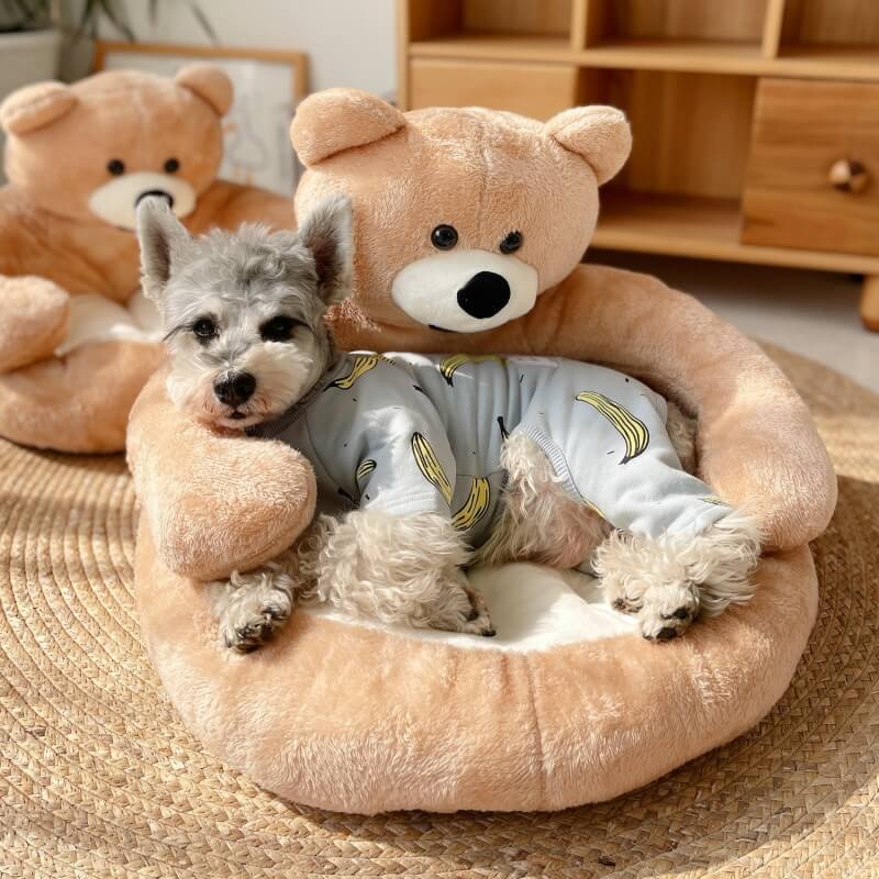 Avelena | Süßes abnehmbares Kuschelbär-Katzenbett