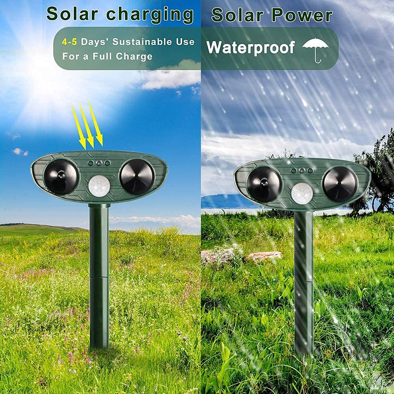 Avelena | Solar-powered ultrasonic rabbit repeller with flashing light – Effective pest control for gardens and yards