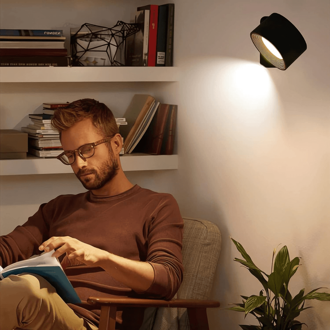 Avelena | 360° kabelloses wiederaufladbares Wandlicht | Vielseitige LED-Beleuchtungslösung