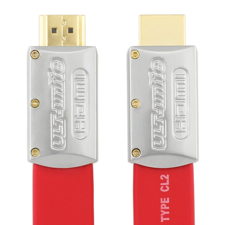 Avelena | ULT-unite 4K Ultra HD vergoldetes HDMI zu HDMI Flachkabel, Kabellänge: 8m (Rot)