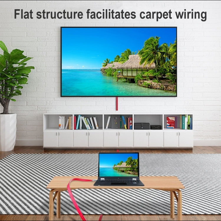 Avelena | ULT-unite 4K Ultra HD vergoldetes HDMI zu HDMI Flachkabel, Kabellänge: 8m (Rot)