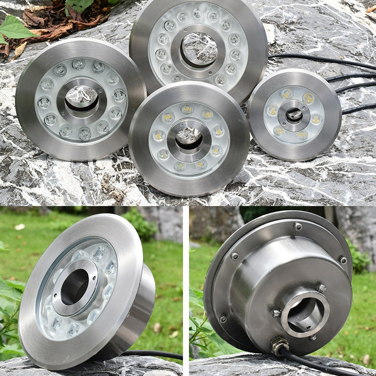 Avelena | 12W Landschaft Bunt Farbwechsel Ring LED Edelstahl Unterwasser Springlicht (Bunt)