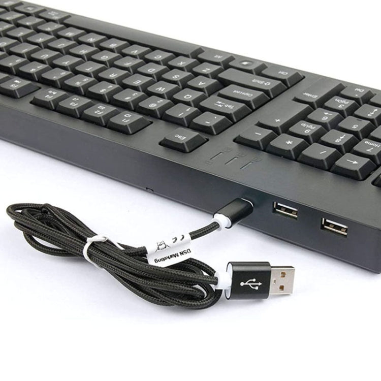 Avelena | Verdrahtete USB-Linkshänder-Tastatur mit Dual-HUB-Funktion (Schwarz)