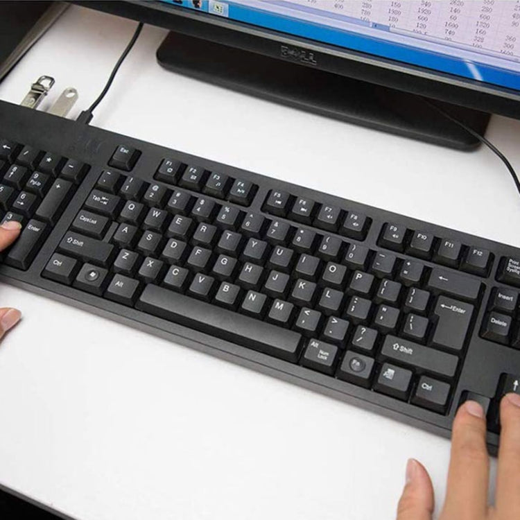 Avelena | Verdrahtete USB-Linkshänder-Tastatur mit Dual-HUB-Funktion (Schwarz)