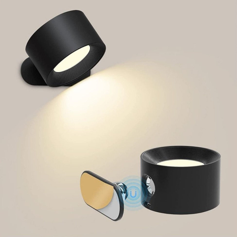 Avelena | Spotlight Kabellose Wandlampe - 360° Rotation, Dimmbar, Wiederaufladbare Wandlicht