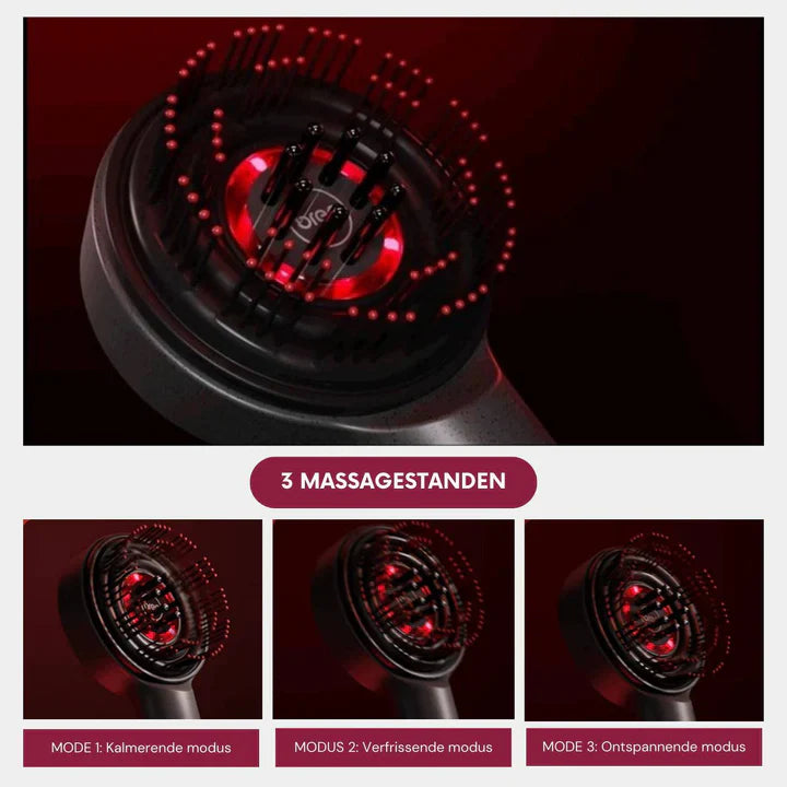 Avelena | Elektrische Kopfhautmassagebürste mit LED-Lichttherapie