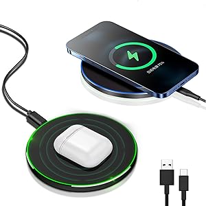 Avelena | 30W Schnelles kabelloses Ladepad | Premium USB C Ladekabel MagSafe Ladegerät für Apple iPhone, Samsung & Android - Fast Wireless Charging Pad