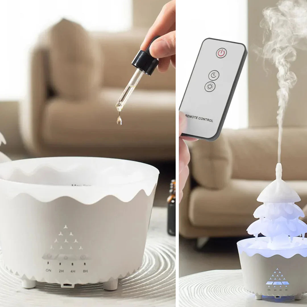 Avelena | Weihnachtsbaum Aroma Diffuser mit LED-Beleuchtung für festliche Entspannung