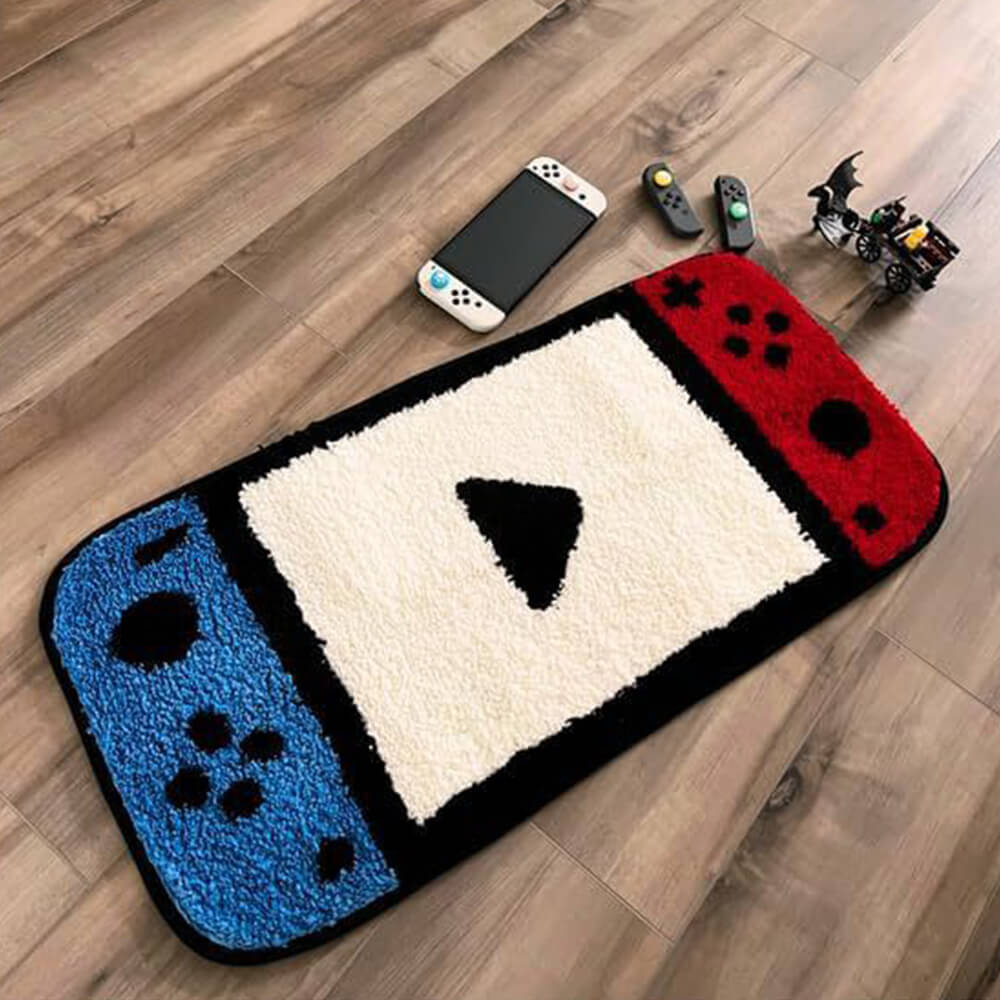 Avelena | Spielcontroller-förmiger Faux-Kaschmir-gedruckter Teppich