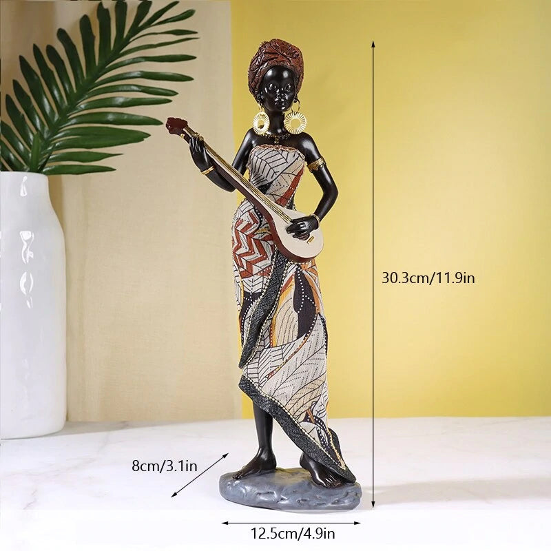 Avelena | Afrikanische weibliche Musiker-Skulptur