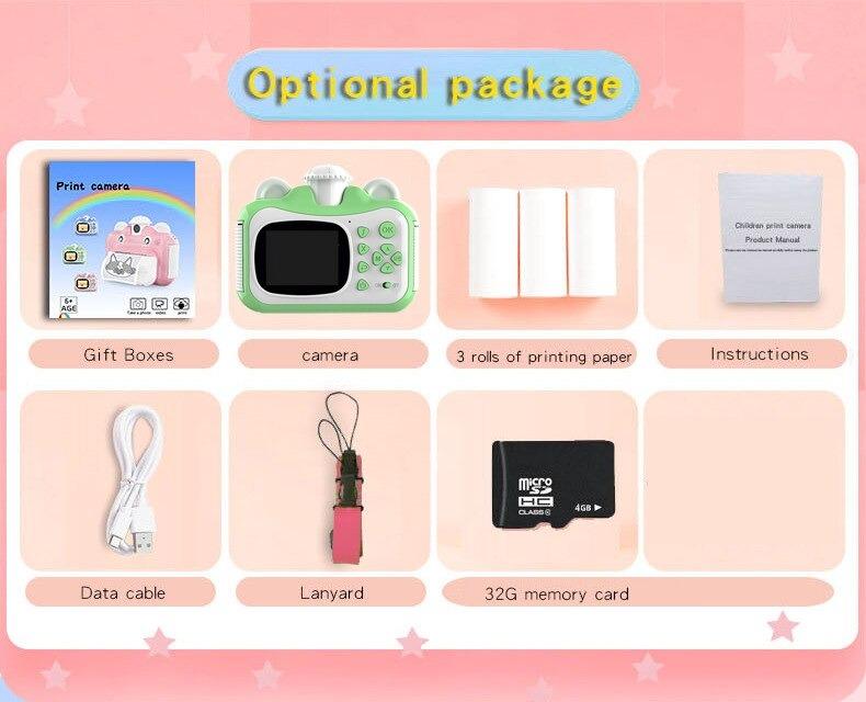 Avelena | Sofortdruckkamera Bundle 1080 Kamera mit Thermodruck