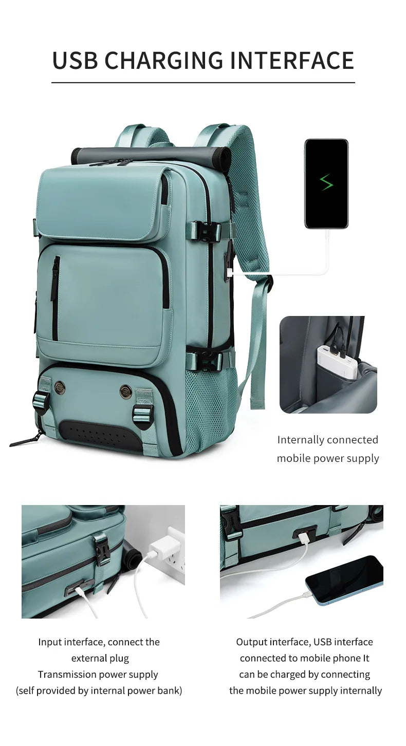 Avelena | TRAVELMAX Pack – Großer wasserdichter Rucksack mit USB-Ladeanschluss